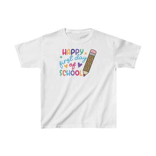 Happy First Day of School Leopard Pencil Kids Shirt